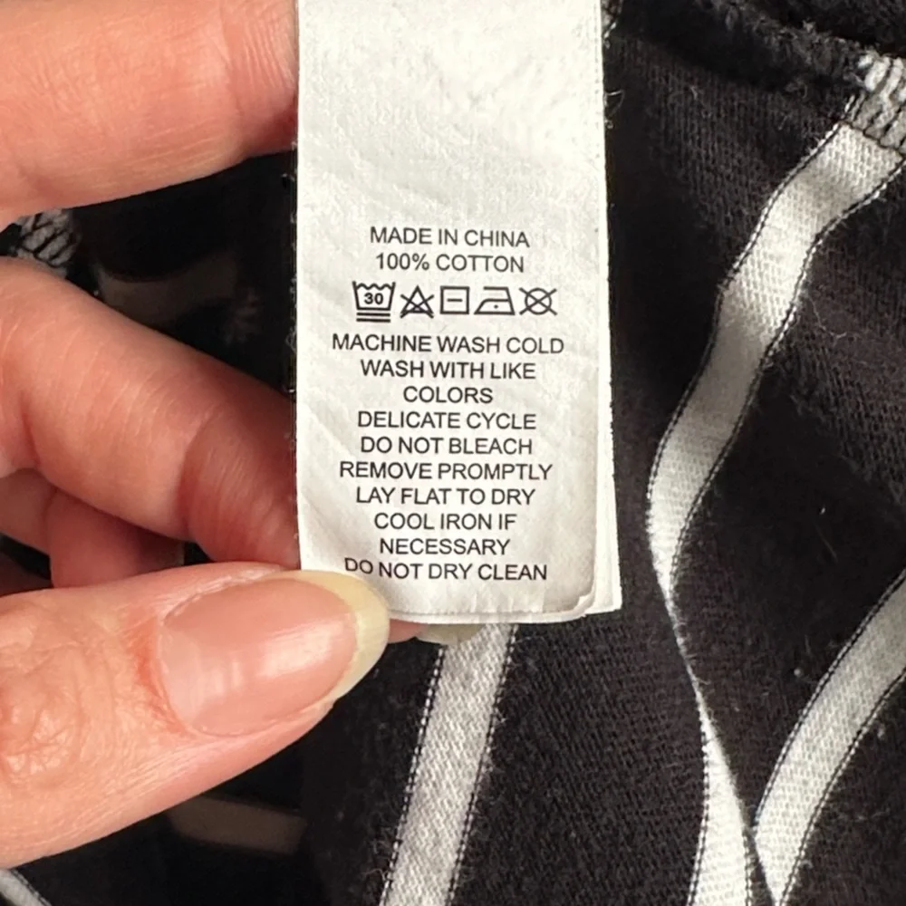 Kate Spade Broome Street Black White Stripe Three Quarter Bell Sleeves Top Small